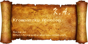 Krompaszky Absolon névjegykártya